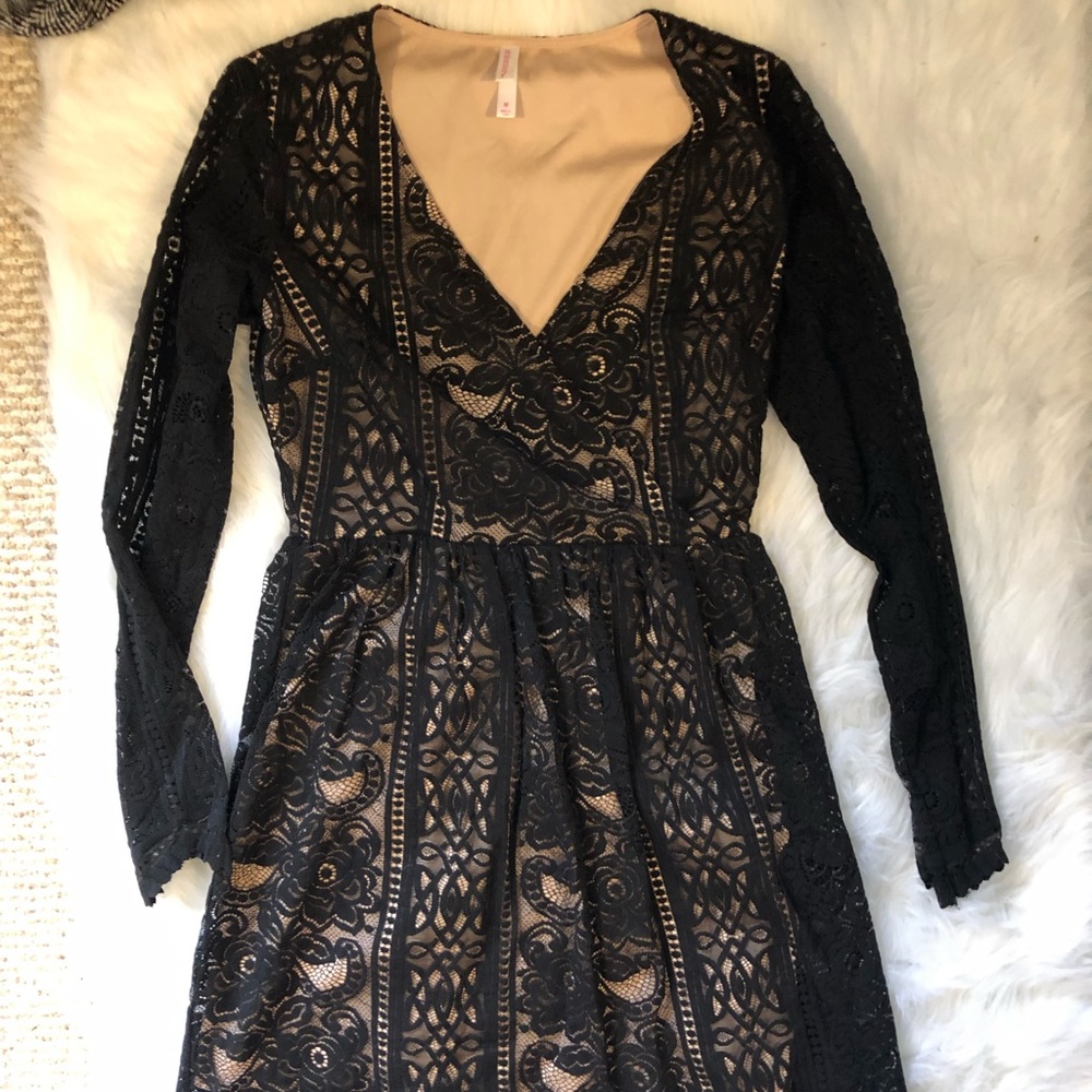 Black and Tan lace dress